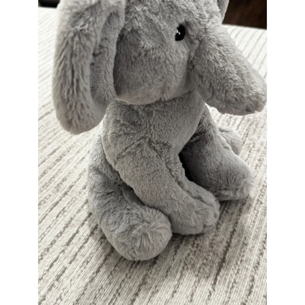Trend Lab Gray Elephant Plush Stuffed Animal Soft Shaggy Nursery Decor Toy